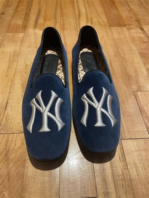 gucci x mlb yankees|gucci new yankees slip on.